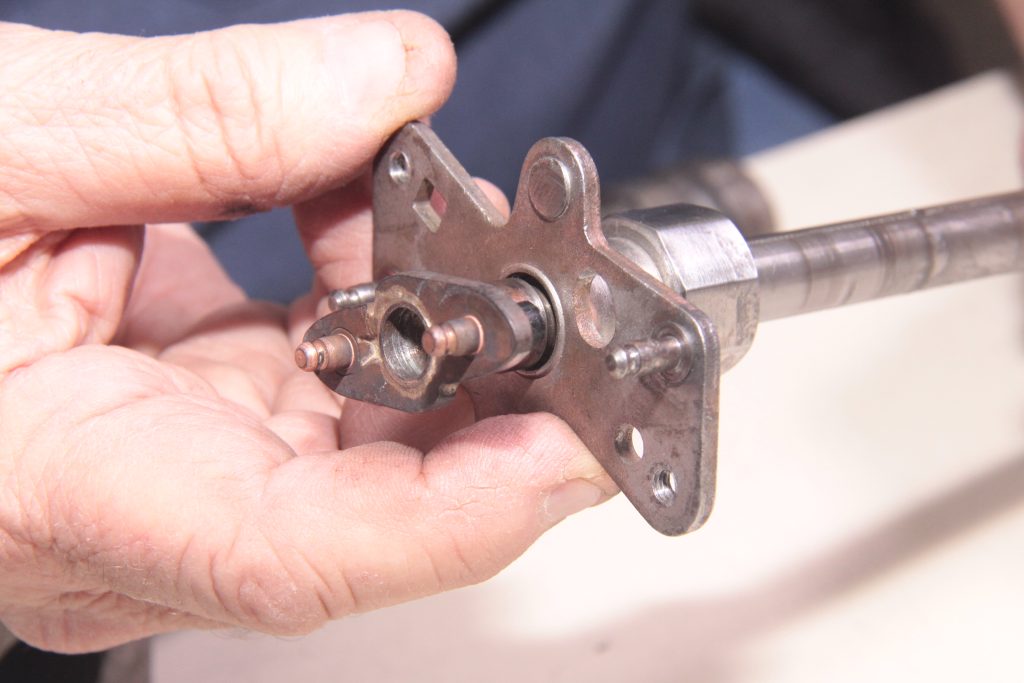close up of delco gm distributor mechanical advance mechanism