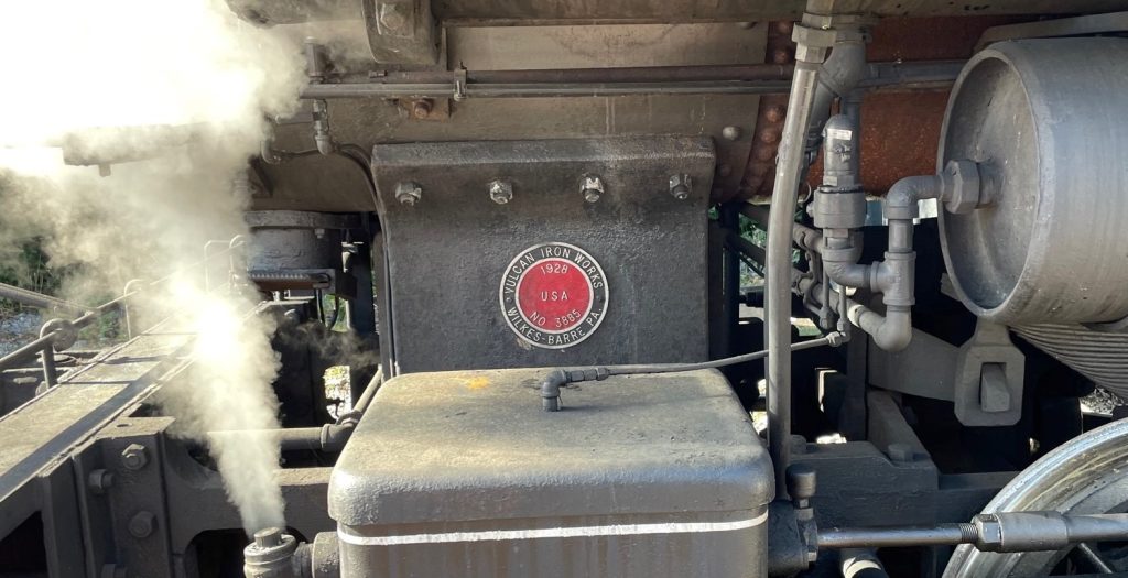 boiler plate on a vintage steam locomotive engine
