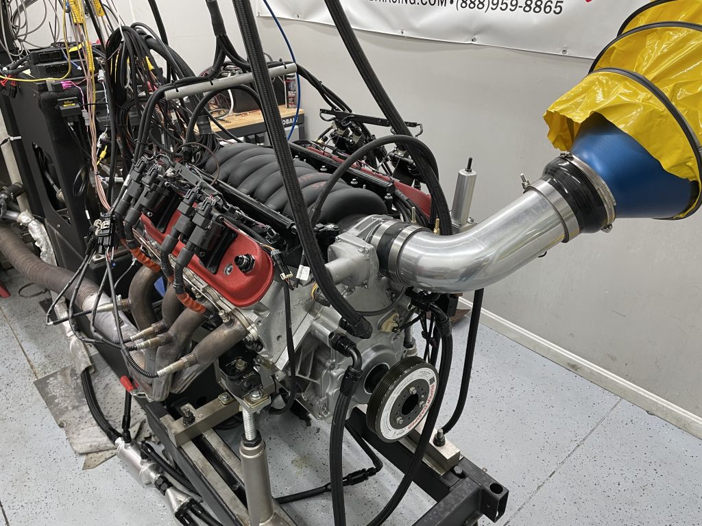 LS Engine on dyno with stock intake