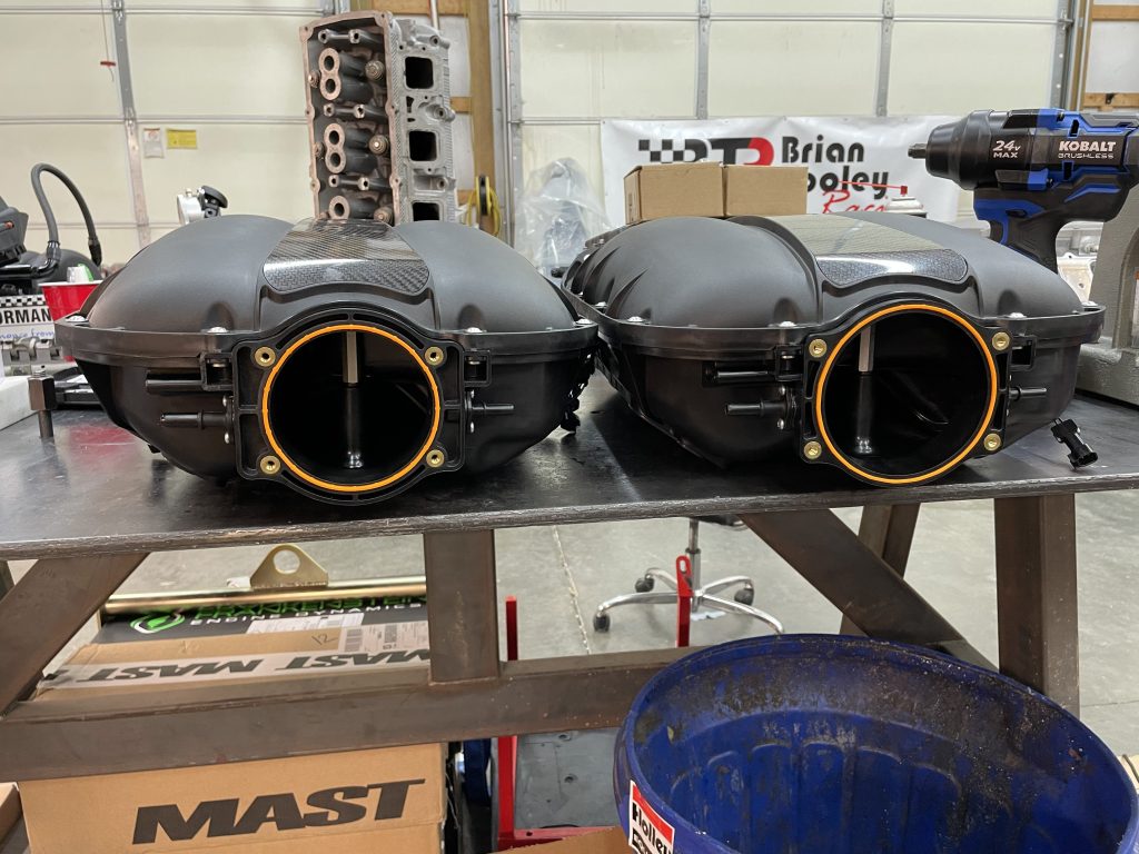 a side by side comparison of LS engine intake manifolds