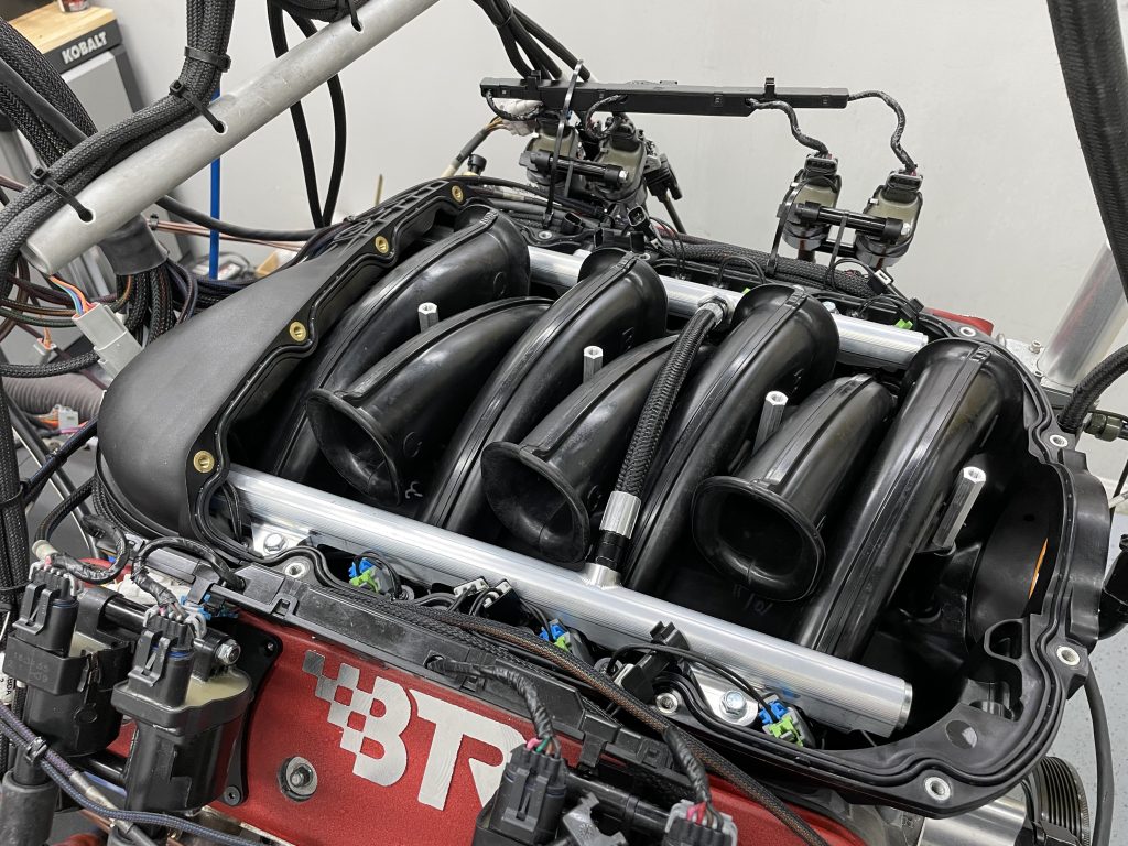 ls engine intake manifold with cover removed