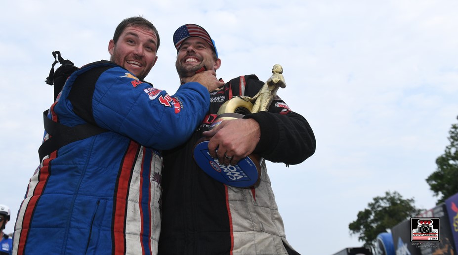 kyle koretsky & dallas glenn joking around after nhra drag race