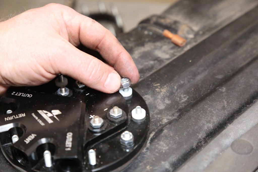 adding nut to Aeromotive fuel pump tank collar bolt
