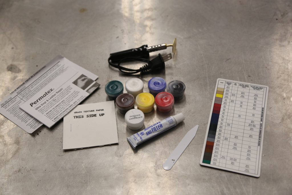 vinyl leather seat repair kit contents