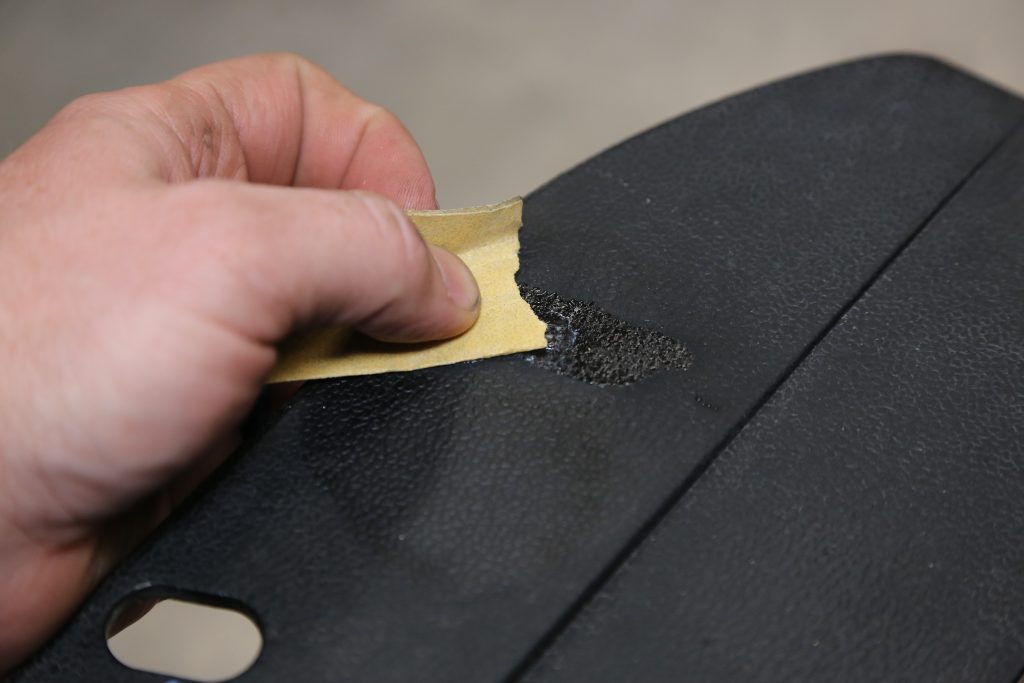 scuffing a plastic automotive panel for paint