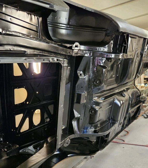 torino talladega protoype body shell on rotisserie 3