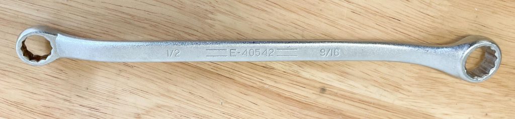 box wrench on a workbench