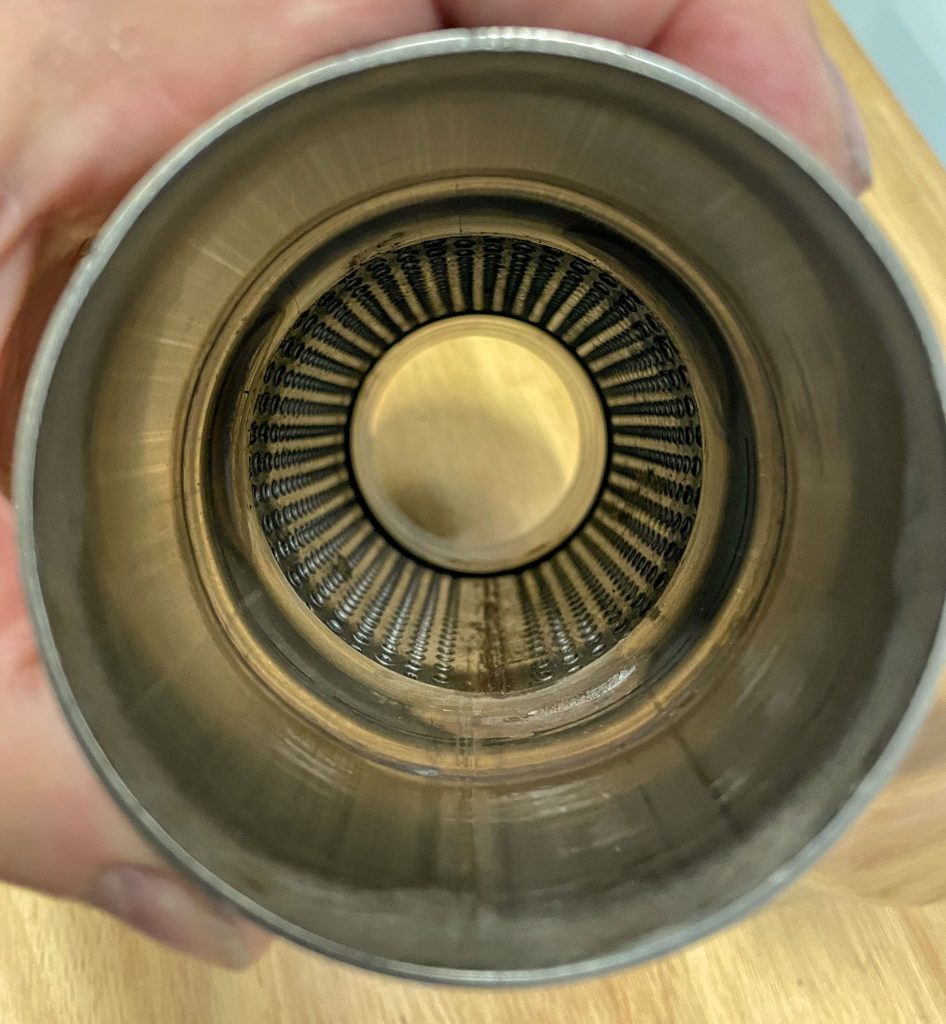 inside view of a muffler with perforated core
