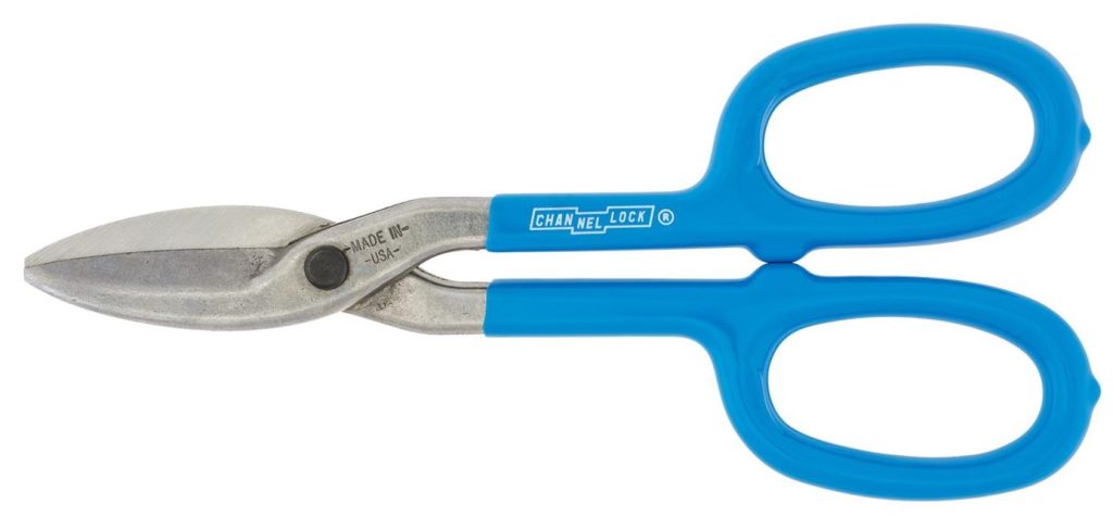 a set of channel lock tin snips