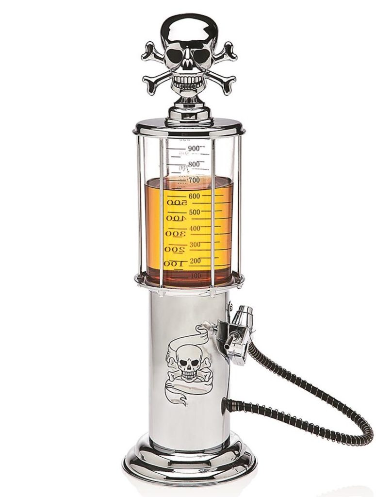 Skull Crossbones gas pump drink dispenser