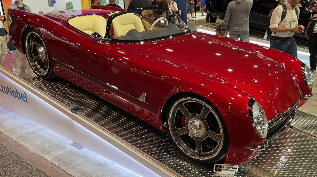 c1 corvette restomod on display