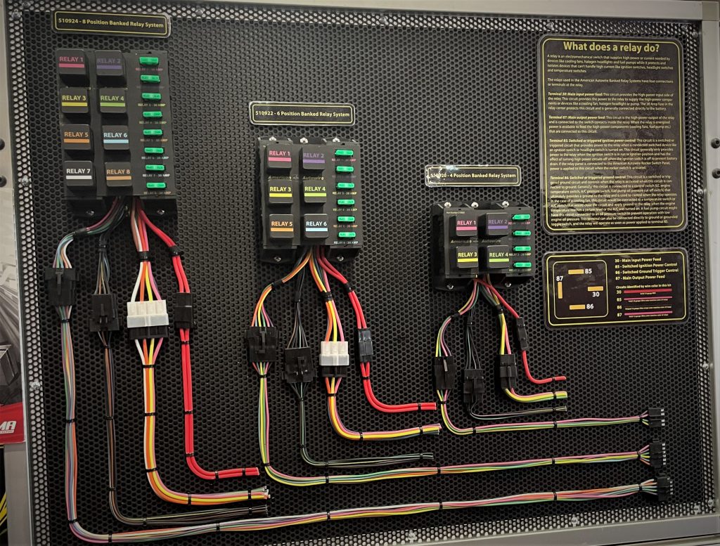 American Autowire banked relay display at SEMA