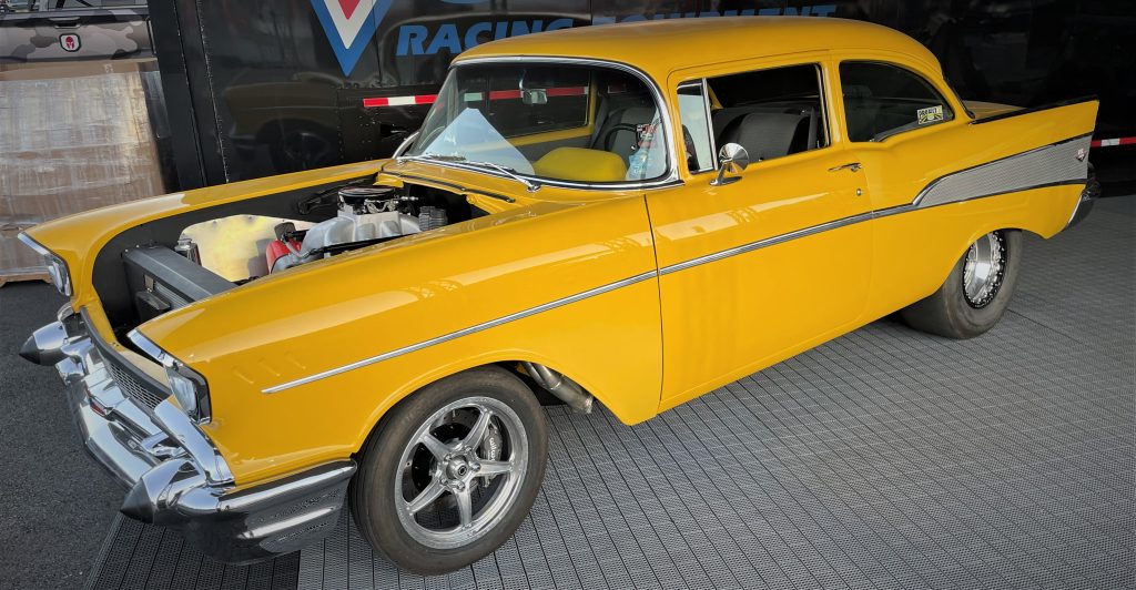 Side view of project X 1957 Chevy 210 with ZZ632 Big Block