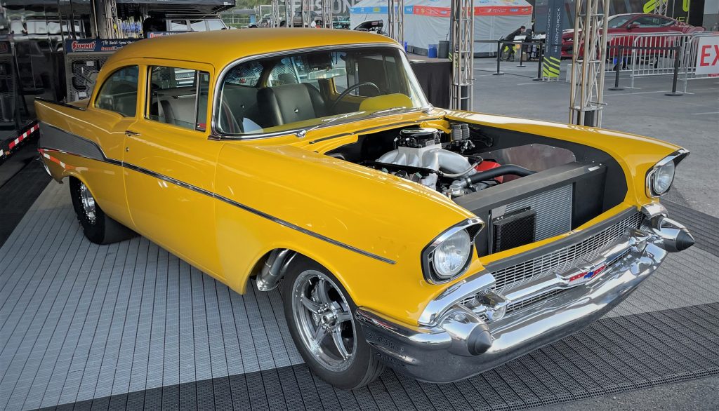 front passenger side view of project x 1957 chevy 210 hot rod