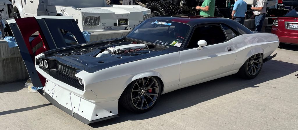 lowered custom dodge challenger street rod show car