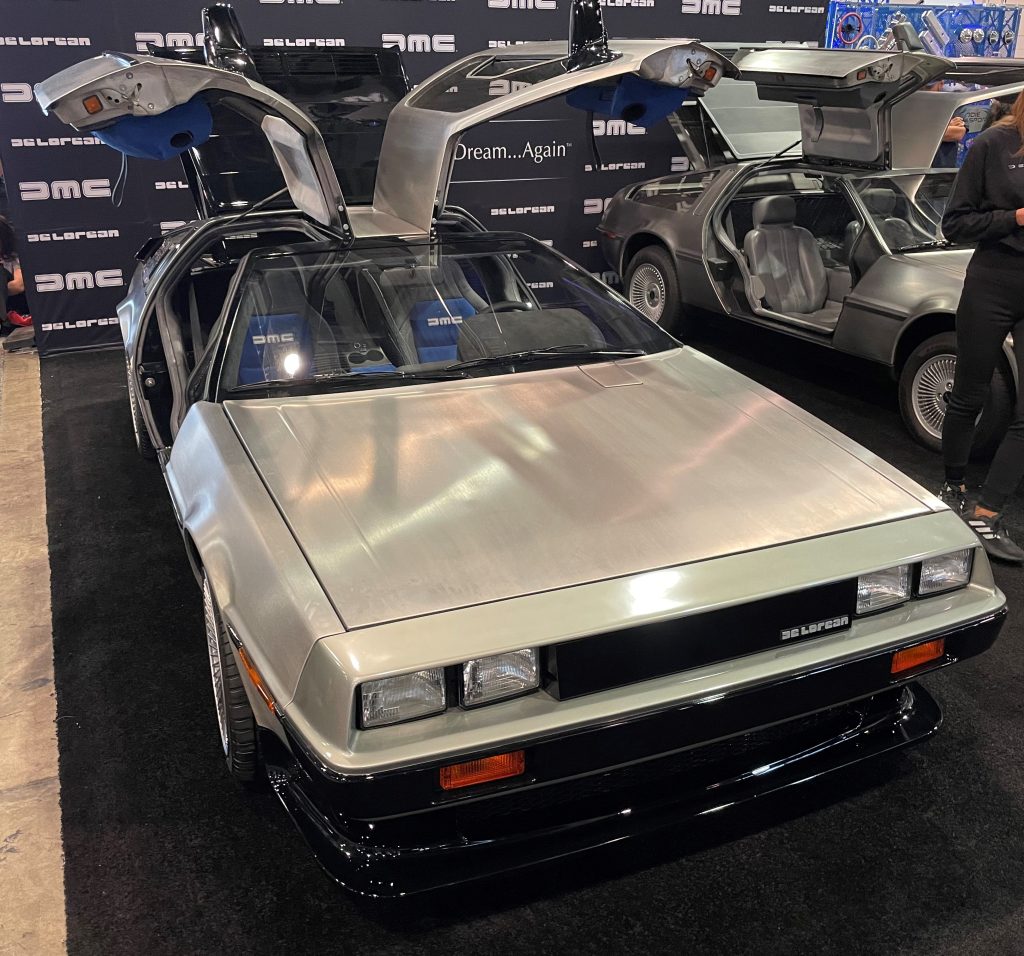 modern delorean dmc with doors open