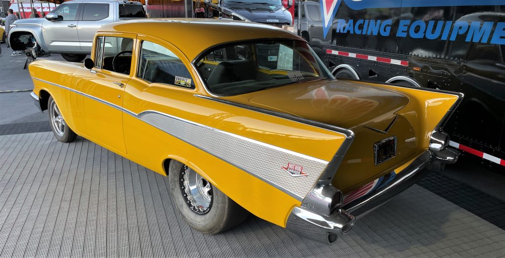 rear view of project X 1957 Chevy 210 with ZZ632 Big Block