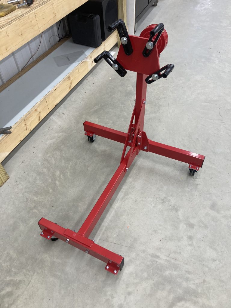 engine stand assembled without motor