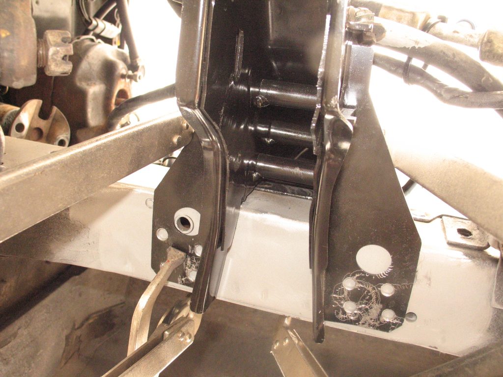 bottom of a mustang shock tower prior to welding