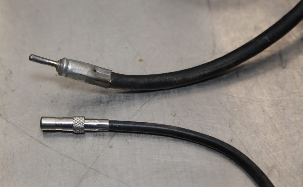 close up of old radio antenna terminal connectors