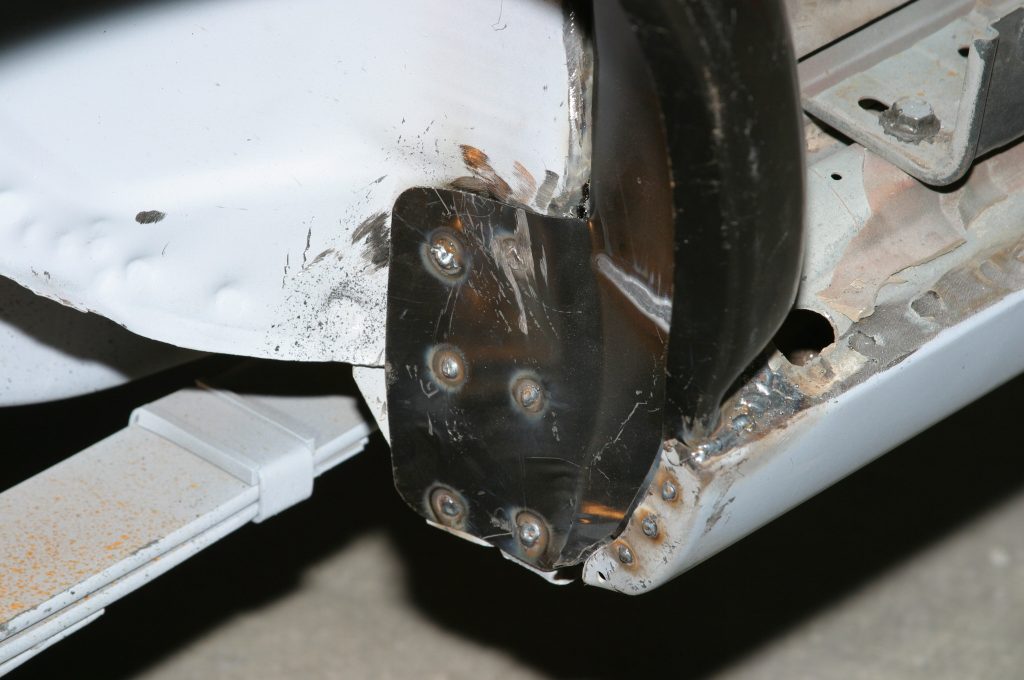 a replacement fender with spot welds
