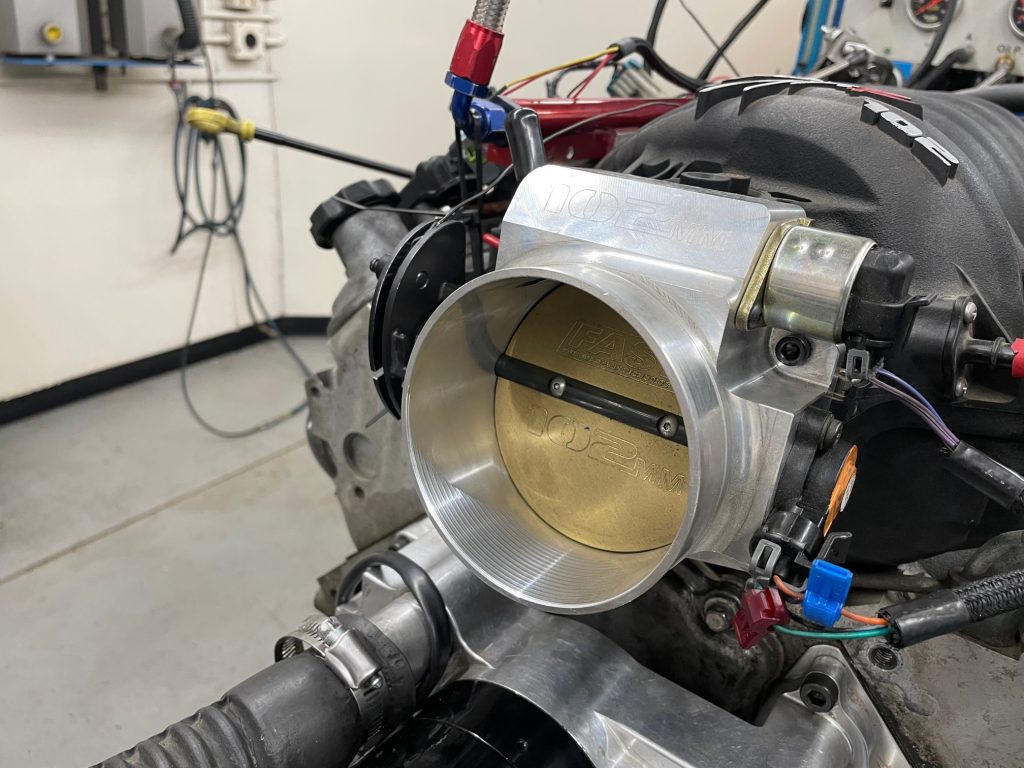 102mm throttle body on an engine