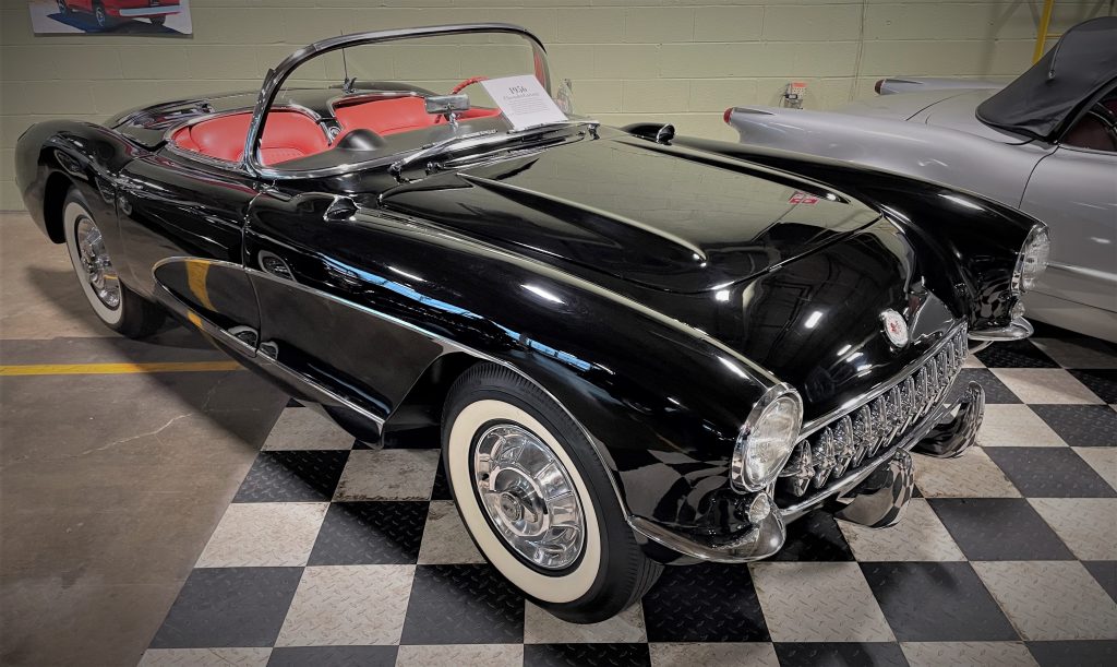 1956 black c1 chevy corvette
