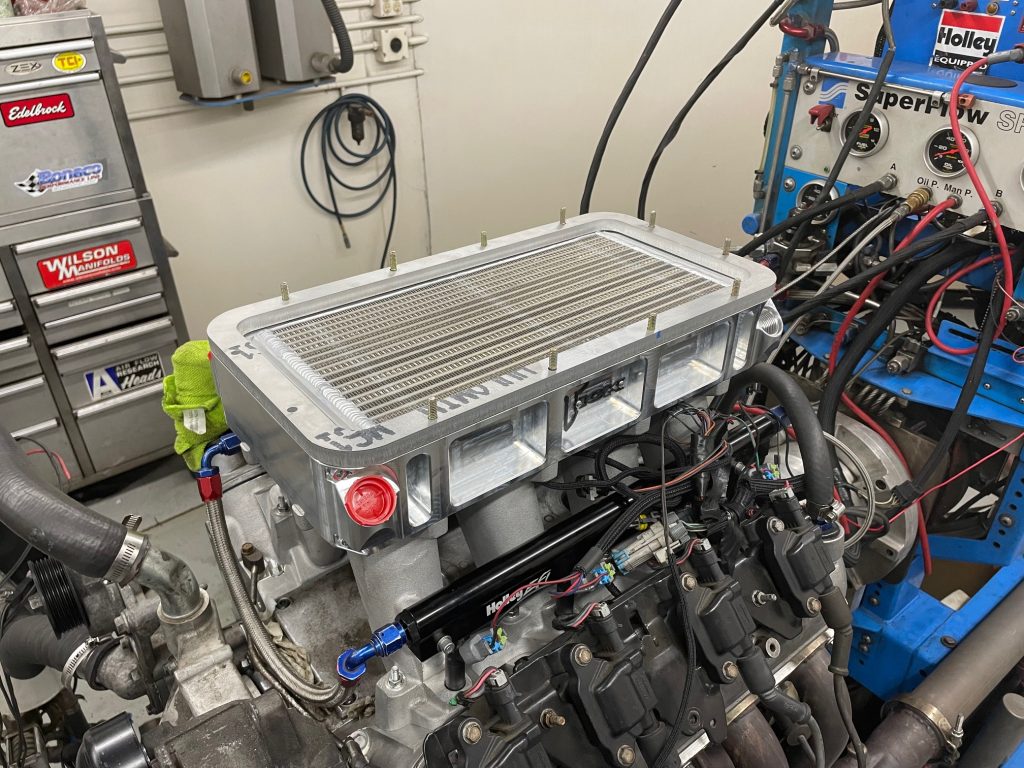 heat exchanger installed on a blower