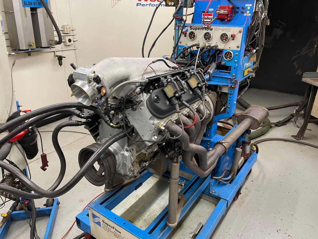 ls engine on dyno for test run