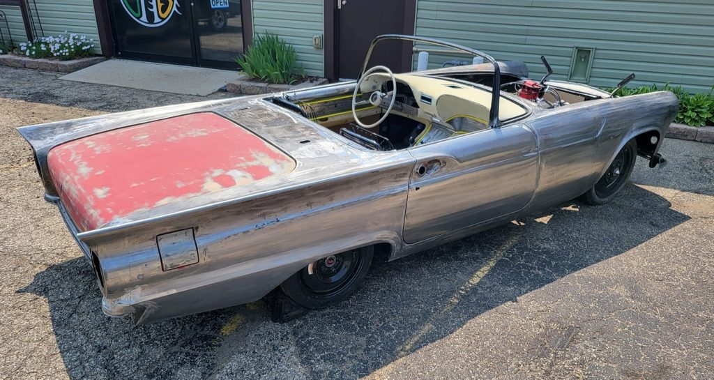 1957 ford thunderbird project stripped down to bare metal