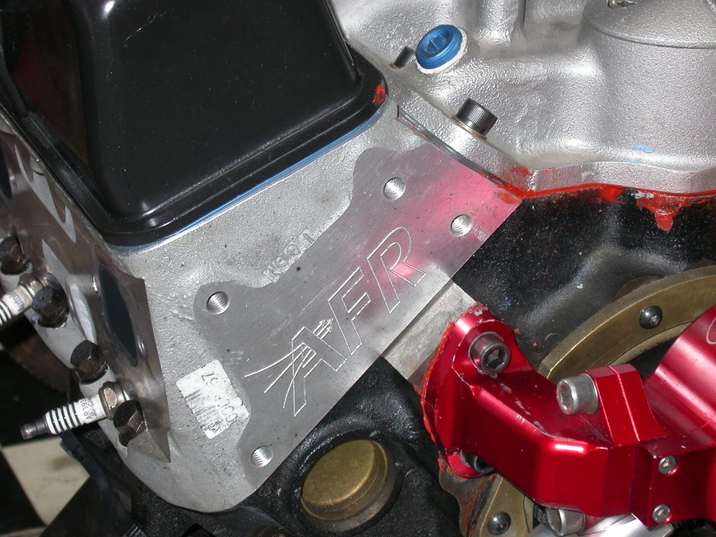close up of afr logo on a cylinder head