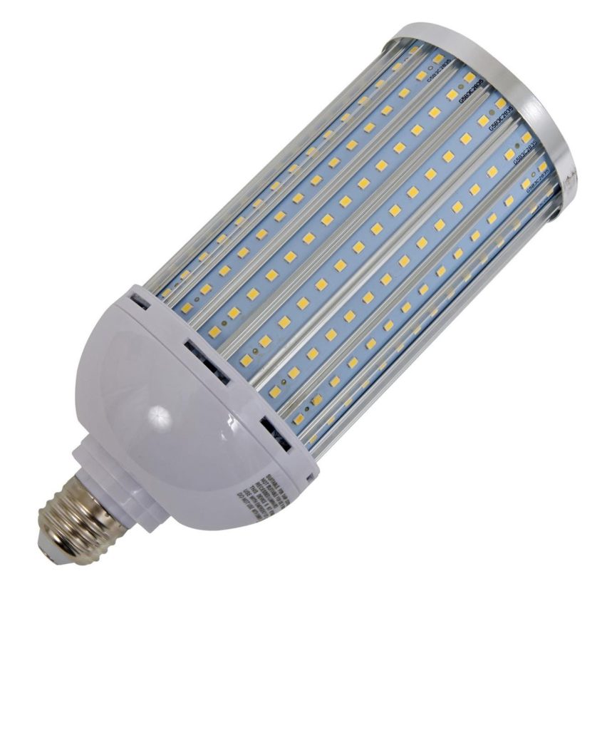 close up of an LED bulb with screw base