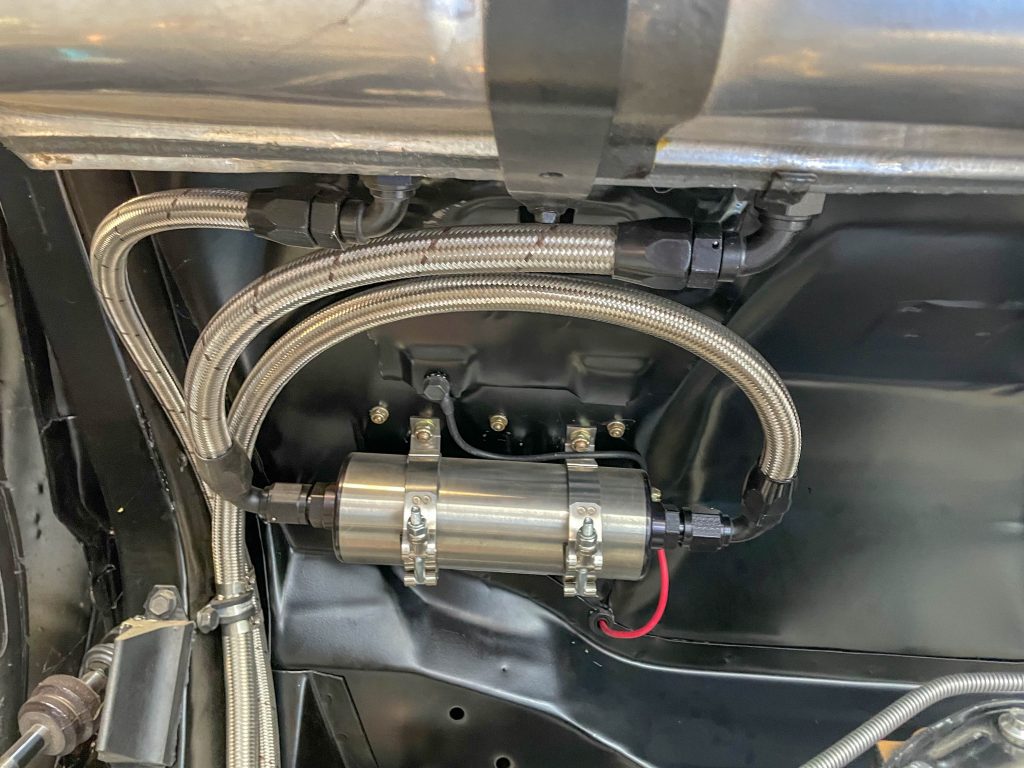 electric fuel pump under a classic car