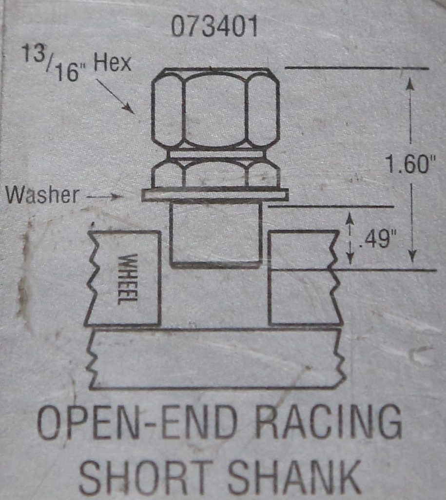 short shank lug nut diagram