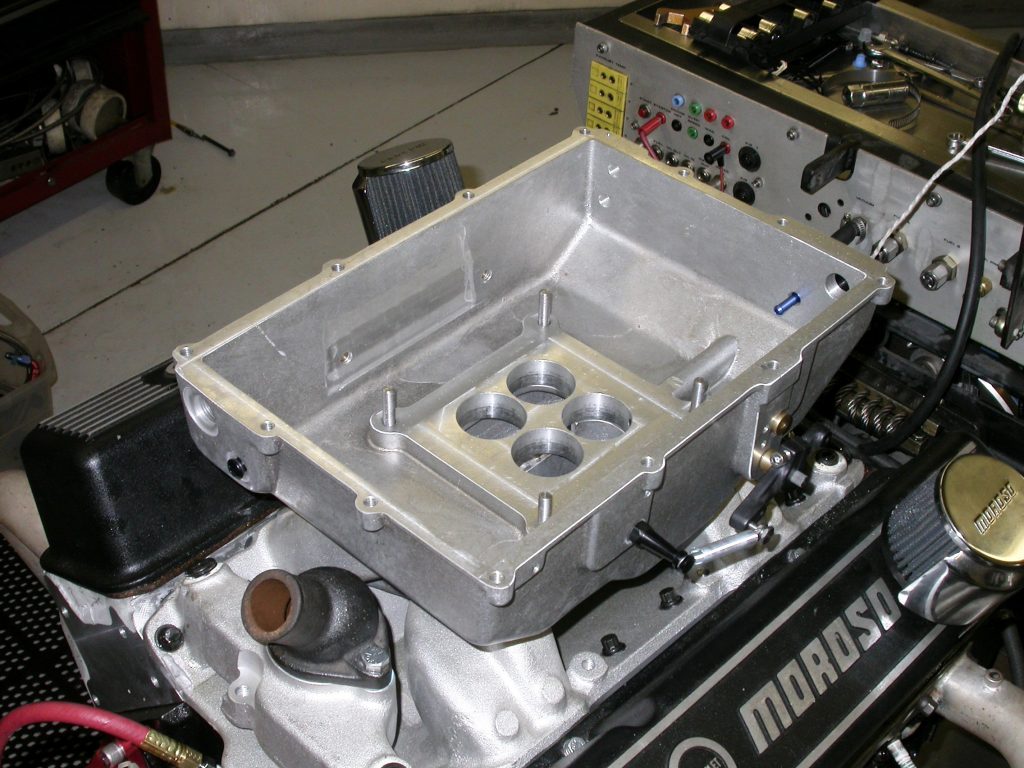 close up of supercharger intake manifold base