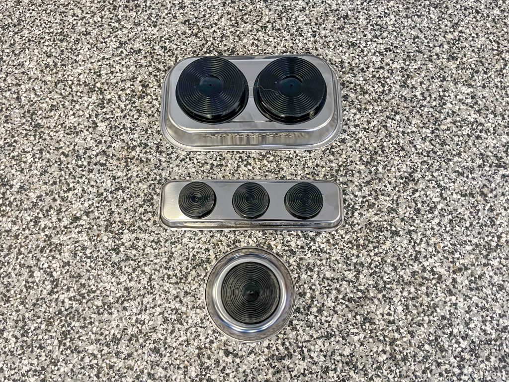 rear view of summit racing magnetic parts trays