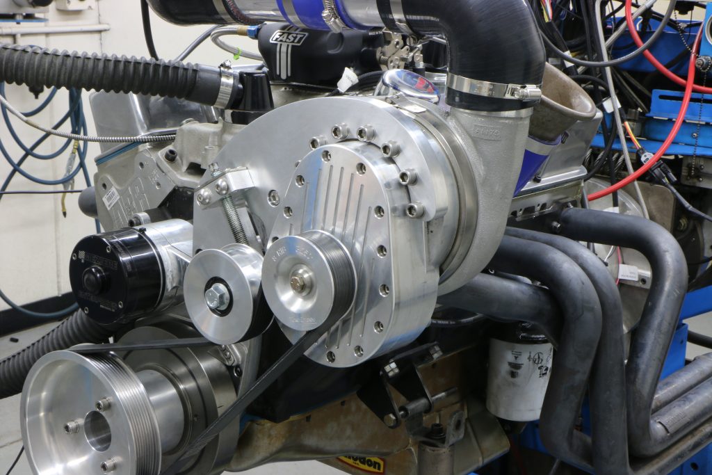 centrifugal supercharger on an engine dyno