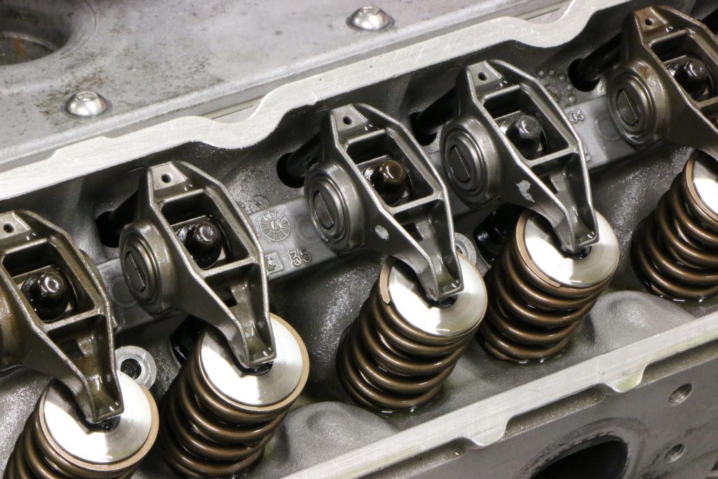 valvetrain on an ls engine cylinder head