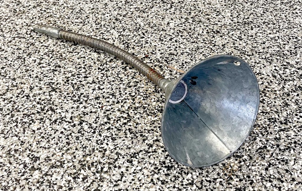 large metal oil fluid funnel extension