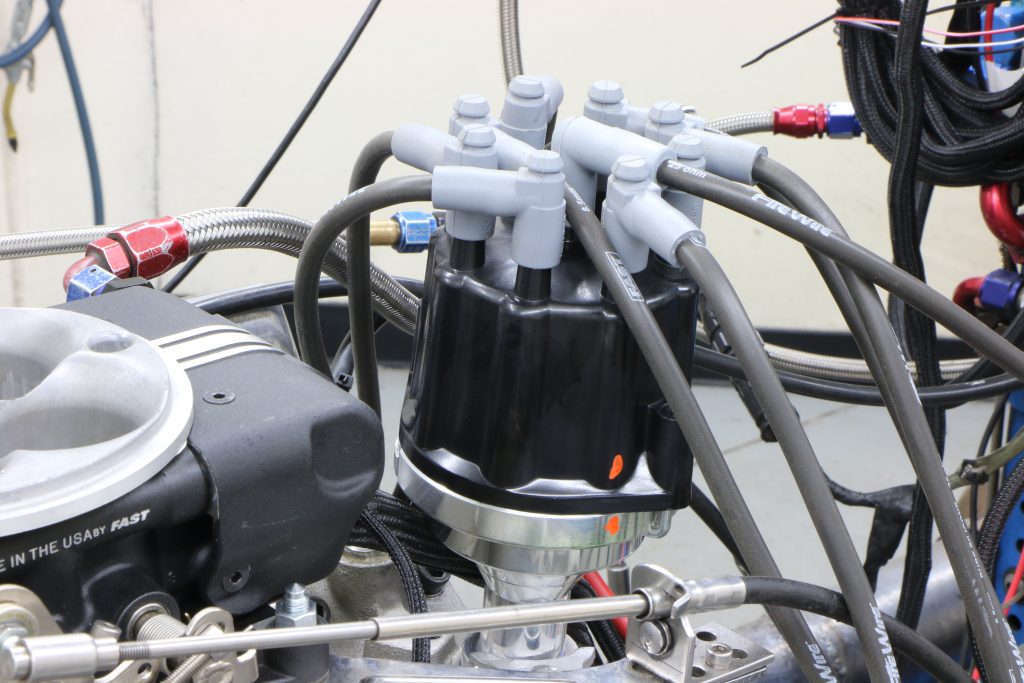 distributor installed on a v8 engine