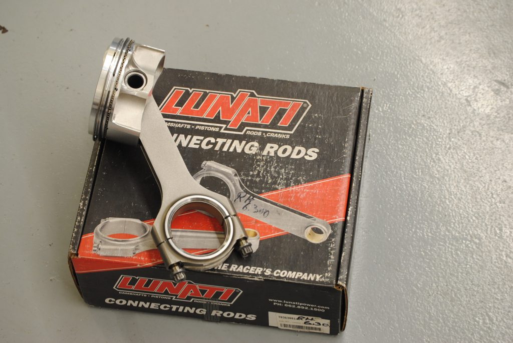 piston and rod assembly on a lunati box