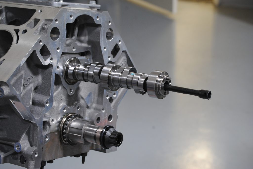 camshaft going into a v8 engine
