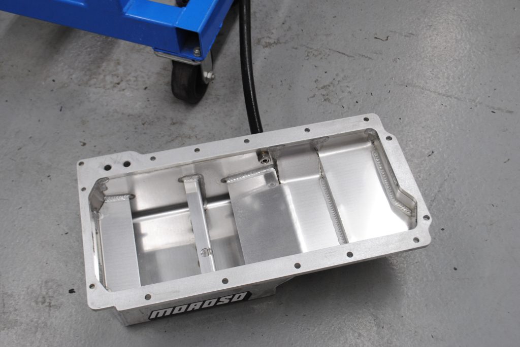 moroso oil pan on a shop floor