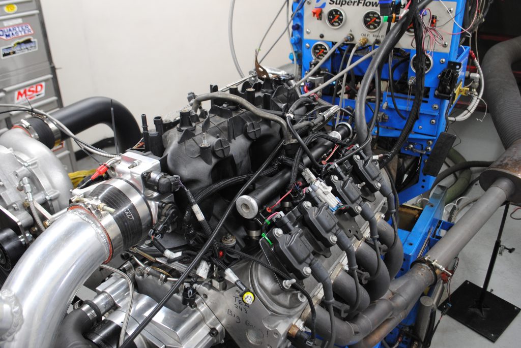 stock intake on an Ls engine dyno test