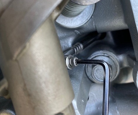 summit racing EZ Pushrod Length Checker IN Use with allen wrench