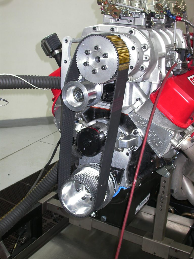 belt driven supercharger on a big block Chevy