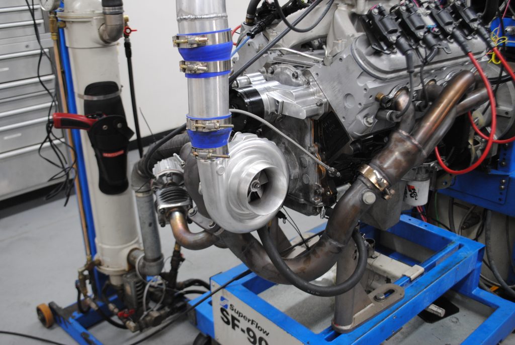 turbocharger on an engine dyno