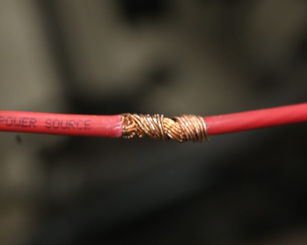 a wrapped section of stranded wire