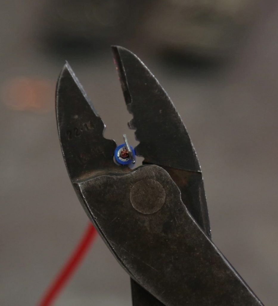 crimping a terminal onto a wire