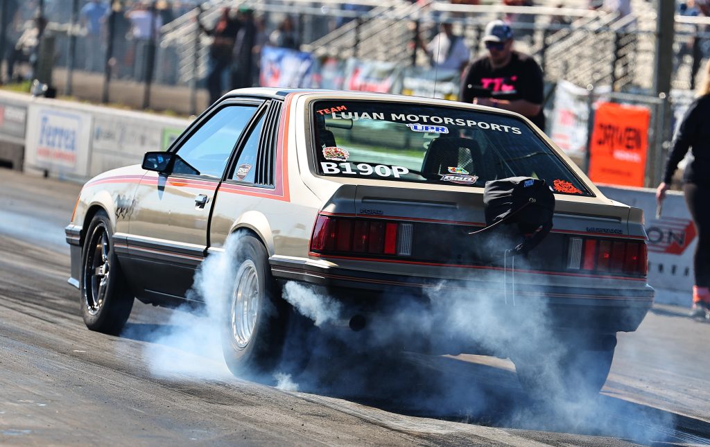 Foxbody mustang pace car at dragstrip